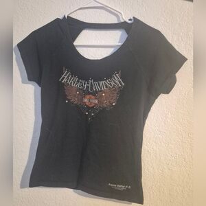 Harley-Davidson Women’s Small Black Studded Tee Aspen Valley H-D Colorado